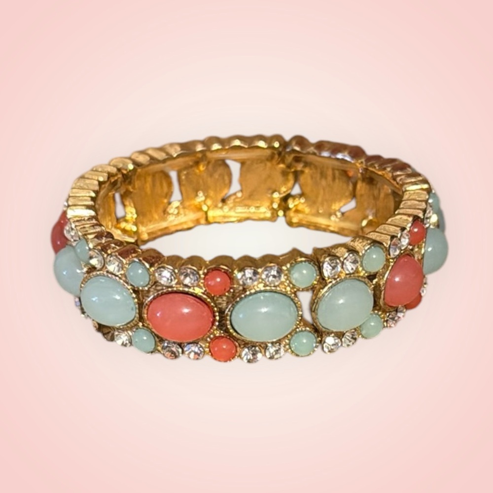 Elegant Gold and Multicolor Gemstone Bracelet